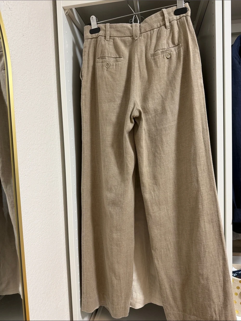 Massimo Dutti Neutral linen blend Trousers in Beige - Picture 2 of 5